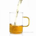 Cupă de sticlă cu un singur perete cu mâner auriu